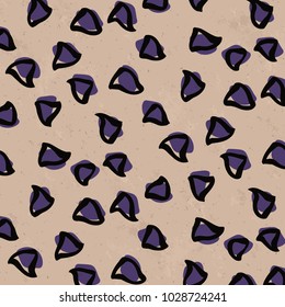 Seamless Abstract Triangle Leopard Dots Black Ultra Violet Brown Structured Background Vector Pattern