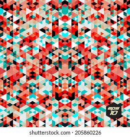Seamless abstract triangle pattern. Vector background. Geometric texture. Eps 10.