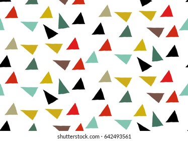 Seamless abstract triangle scandinavian pattern. Textile background.