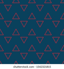 Seamless abstract triangular dark repeat endless geometric background simple vector cover for clothing, wrapping paper, fabric prints