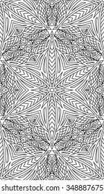 Seamless Abstract Tribal Black-White Pattern. Hand Drawn Ethnic Texture. Vector Illustration.