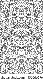 Seamless Abstract Tribal Black-White Pattern. Hand Drawn Ethnic Texture. Vector Illustration.
