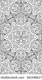 Seamless Abstract Tribal Black-White Pattern. Hand Drawn Ethnic Texture. Vector Illustration.