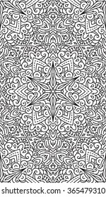 Seamless Abstract Tribal Black-White Pattern. Hand Drawn Ethnic Texture. Vector Illustration.