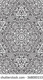Seamless Abstract Tribal Black-White Pattern. Hand Drawn Ethnic Texture. Vector Illustration.