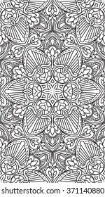 Seamless Abstract Tribal Black-White Pattern. Hand Drawn Ethnic Texture. Vector Illustration.