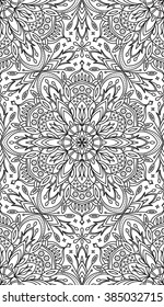 Seamless Abstract Tribal Black-White Pattern. Hand Drawn Ethnic Texture. Vector Illustration.