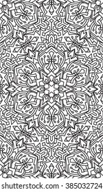 Seamless Abstract Tribal Black-White Pattern. Hand Drawn Ethnic Texture. Vector Illustration.