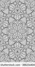 Seamless Abstract Tribal Black-White Pattern. Hand Drawn Ethnic Texture. Vector Illustration.