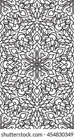 Seamless Abstract Tribal Black-White Pattern. Hand Drawn Ethnic Texture. Vector Illustration.
