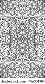 Seamless Abstract Tribal Black-White Pattern. Hand Drawn Ethnic Texture. Vector Illustration.