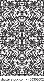 Seamless Abstract Tribal Black-White Pattern. Hand Drawn Ethnic Texture. Vector Illustration.