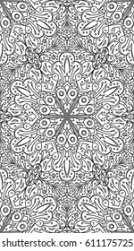 Seamless Abstract Tribal Black-White Pattern. Hand Drawn Ethnic Texture. Vector Illustration.