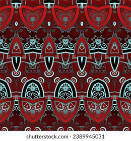 Seamless Abstract Tribal Pattern. Hand Drawn Ethnic Texture, Flight of Imagination