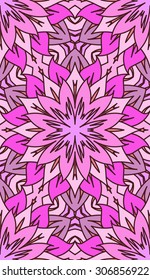 Seamless abstract tribal pattern. Hand drawn ethnic texture, vector illustration in bright, pink tones.