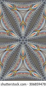 Seamless abstract tribal pattern. Hand drawn ethnic texture, vector illustration in dark colors.