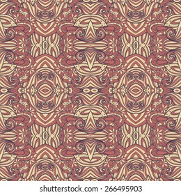 Seamless Abstract Tribal Pattern (Vector). Hand Drawn Ethnic Texture, Flight of Imagination