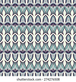 Seamless Abstract Tribal Pattern (Vector). Hand Drawn Ethnic Texture, Flight of Imagination