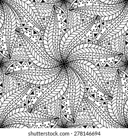 Seamless Abstract Tribal Pattern. Vector illustration. Hand Drawn Texture