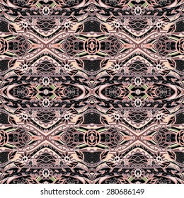 Seamless Abstract Tribal Pattern (Vector). Hand Drawn Ethnic Texture, Flight of Imagination