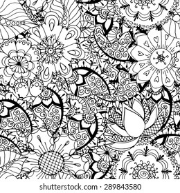 Seamless Abstract Tribal Pattern. Vector illustration. Hand Drawn Texture