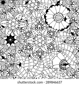 Seamless Abstract Tribal Pattern. Vector illustration. Hand Drawn Texture