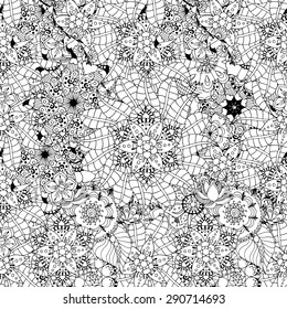 Seamless Abstract Tribal Pattern. Vector illustration. Hand Drawn Texture