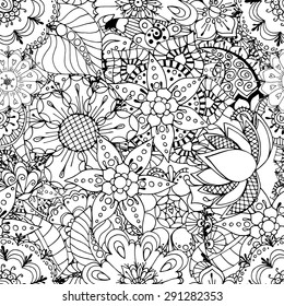 Seamless Abstract Tribal Pattern. Vector illustration. Hand Drawn Texture