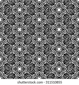 Seamless Abstract Tribal Pattern. Vector illustration. Hand Drawn Texture
