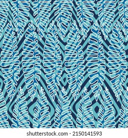 Patrón floral tropical abstracto e incomparable. Las hojas exóticas de palmas grandes adornan. Diseño dinámico geométrico moderno. Swatch botánico simple repetible de alta resolución. Ornamento étnico de alfombras.