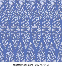 Seamless abstract tropical floral pattern. Large palm exotic leaves ornament. Modern geometric dynamic design. High resolution simple repeatable botanical swatch. Ethnic rug ornament.