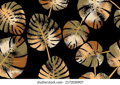 Seamless abstract tropical pattern. Vector Illustration.