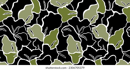 Seamless abstract tropical pattern. Vector Illustration.