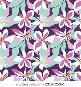 Seamless abstract tropical pattern. Vector Illustration