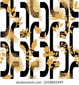 Seamless abstract tropical pattern. Vector Illustration.