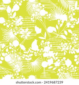 Seamless abstract tropical pattern. Vector Illustration.