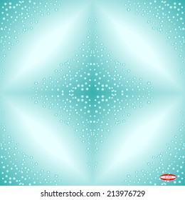 seamless abstract turquoise floral pattern with cyan bubbles vector