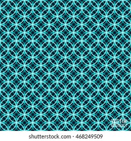 Seamless Abstract Turquoise Pattern with Azure Circle. Lace Texture Structure. Vector Illustration