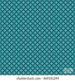 Seamless Abstract Turquoise Pattern with Azure Circle. Lace Texture Structure. Vector Illustration