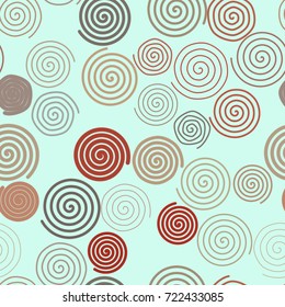 Seamless abstract twirl circle lines geometric pattern, colorful & artistic for graphic design, catalog, textile or texture printing & background. Vector illustration graphic.