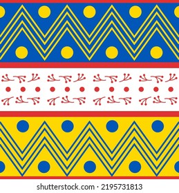 Seamless abstract ukrainian pattern with simple geometric elements for fabric, textile prints, covers for gifts etc.