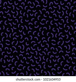 Seamless Abstract Ultra Violet Neon Light Bacteria Amoebas Shapes Lavender Purple Slate Blue Black Background Vector Pattern