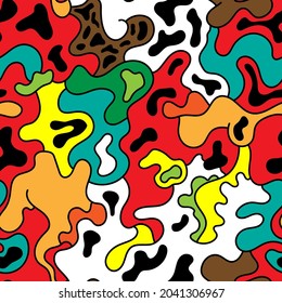 Seamless abstract unique artworh with wave shapes and lines