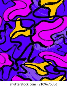 Seamless abstract unique artwork with hand drawd vector pattern