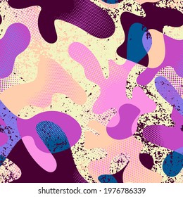 Seamless abstract unique artwork with urban pattern