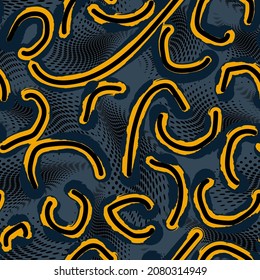 Seamless abstract unique pattern with chaotic lines