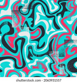 Seamless abstract unique pattern with wave elements