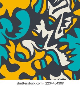 Seamless abstract unusual artwork with wave pattern 