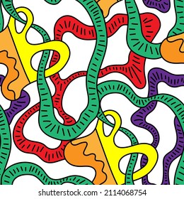 Seamless abstract unusual hand dran pattern 