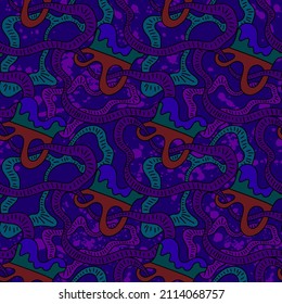 Seamless abstract unusual hand dran pattern 